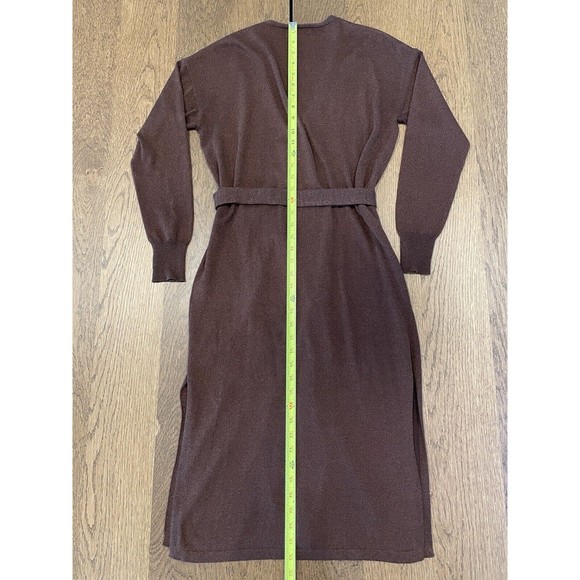 Lovers And Friends Azita Wrap Dress Women’s Size S Chocolate Brown Midi Shimmer - Picture 15 of 16
